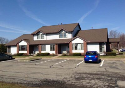 Townhome apartments with new roof installed by Daugherty Roofing 814 in Millcreek, PA.