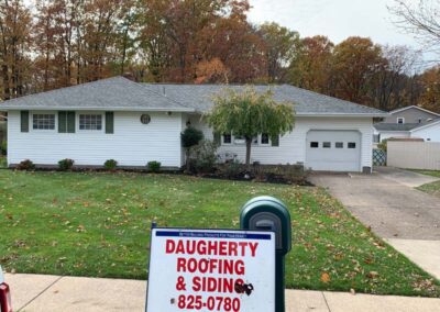 Ranch home with new roof installed by Daugherty Roofing 814 in Wesleyville, PA.