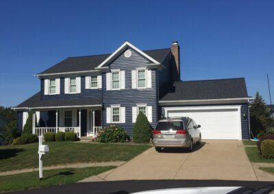 New roof in Pewter Certainteed Pewter color shingles in Millcreek, PA is shown here.